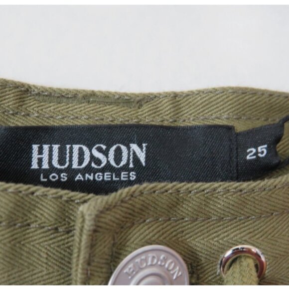 Hudson Womens Size 25 Drawstring Wide Leg Pants Green High Rise Baggy NEW - Picture 2 of 5